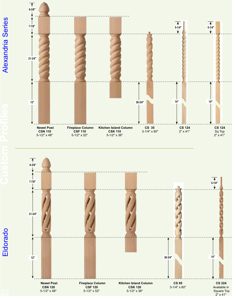 Interior wood parts catalog Custom and Deep Carved